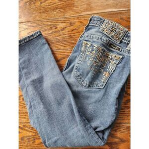 Miss Me blingy pocket  signature ankle skinny jeans sz 28x27